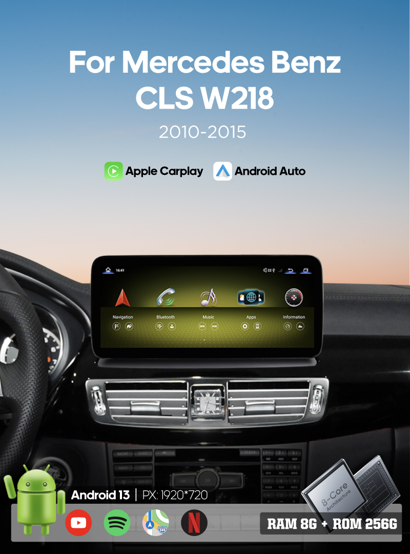 For Mercedes Benz CLS W218 2010-2015 10.25 inches Multimedia Smart Android Car Player GPS Navigation