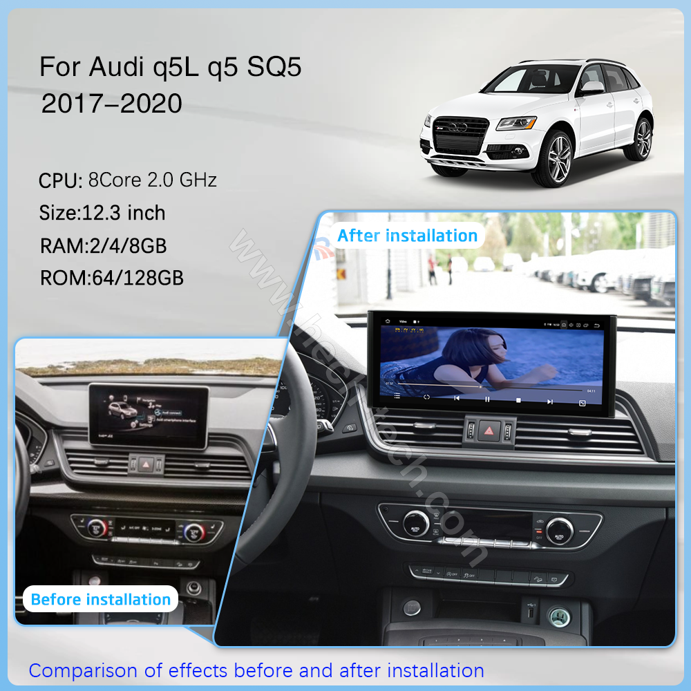12.3inch Car Multimedia Video Player For Audi q5L q5 SQ5 2017-2020 GPS Navigation Android12 Radio stereo Carplay 4G Car CD - Image 3
