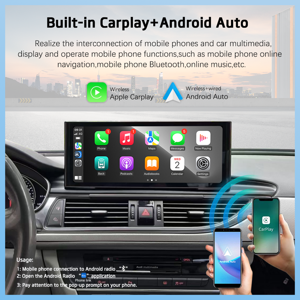 12.3inch Car Multimedia Video Player For Audi A6 A6L A7 C7 2012-2018 GPS Navigation Android12 Radio stereo Carplay 4G Car CD - Image 5