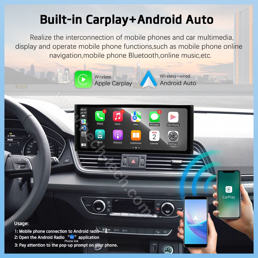 12.3inch Car Multimedia Video Player For Audi q5L q5 SQ5 2017-2020 GPS Navigation Android12 Radio stereo Carplay 4G Car CD - Image 5