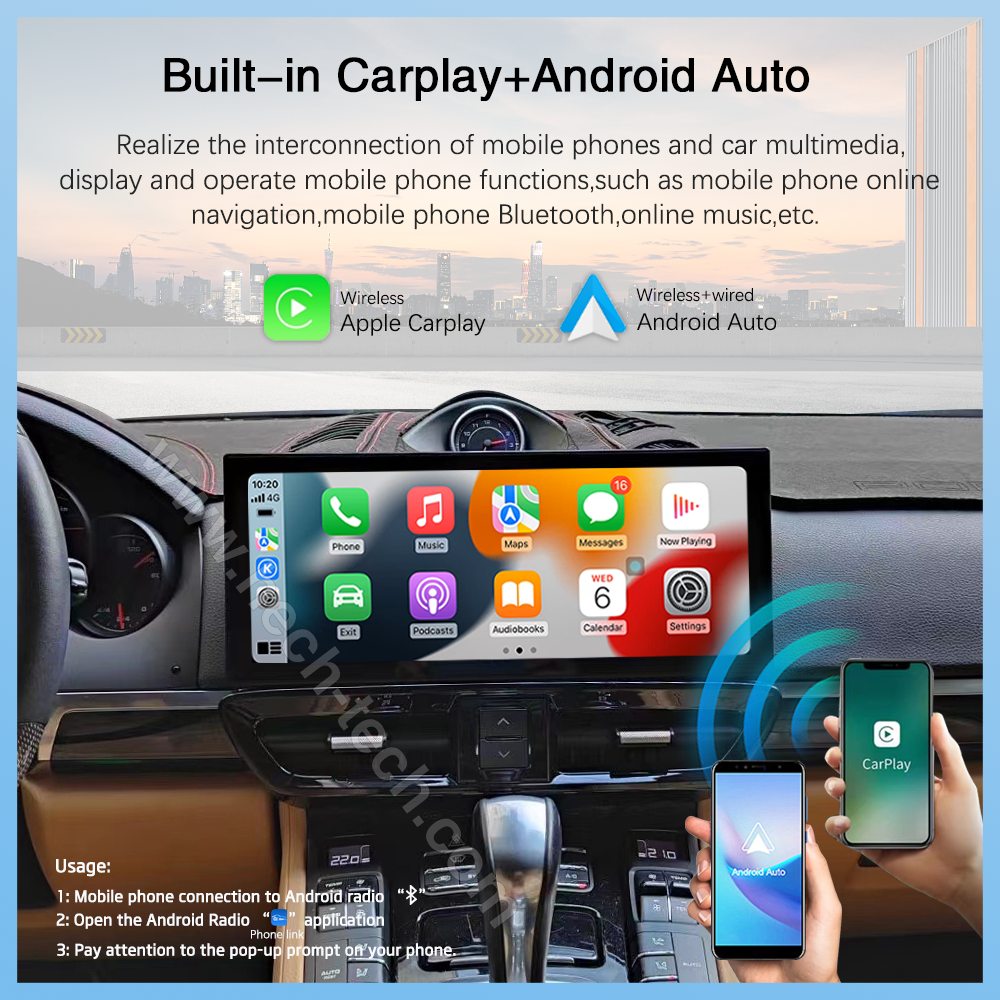 12.3 " Qualcomm 668S Android13 Car Multimedia Video Player For Porsche Cayenne 2010-2017 GPS Navigation Radio 8Core Carplay 4G - Image 5