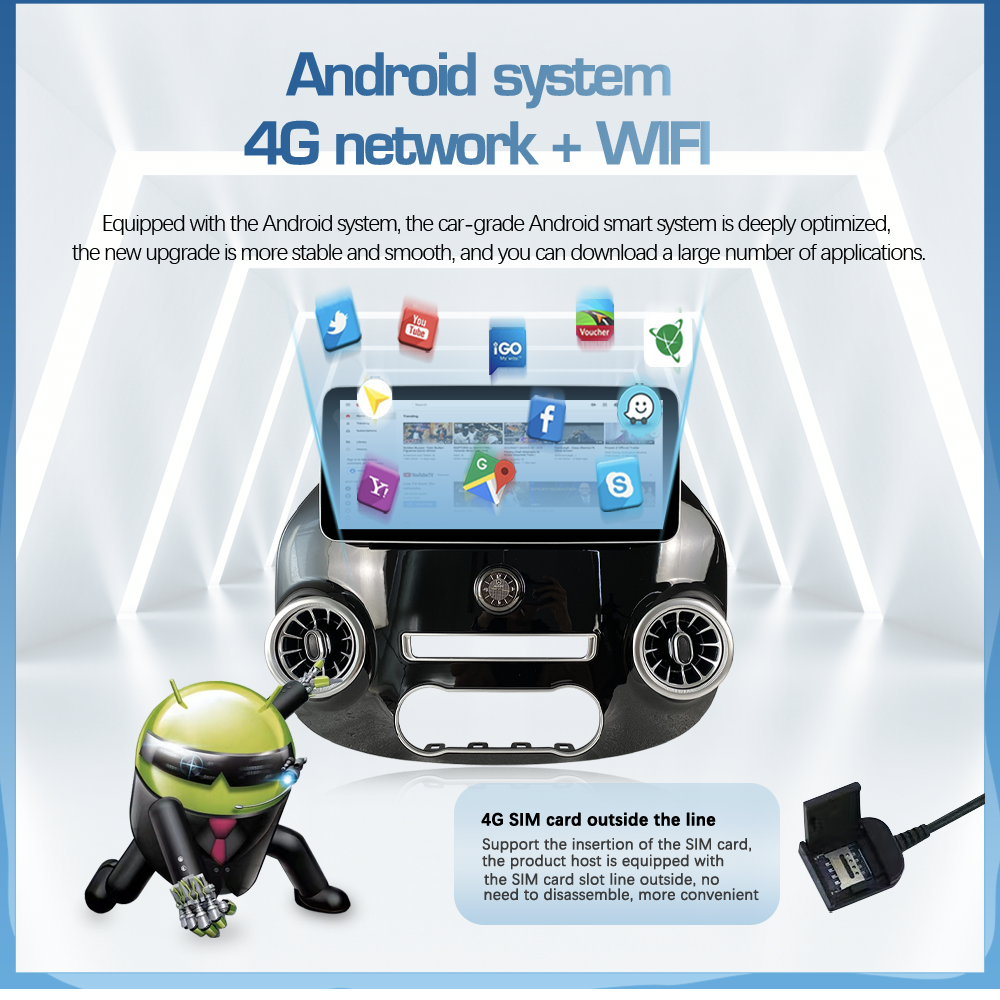 For Mercedes Benz Vito 116 W447 2014-2021 12.3 inches Multimedia Smart Android Car Player GPS Navigation - Image 4