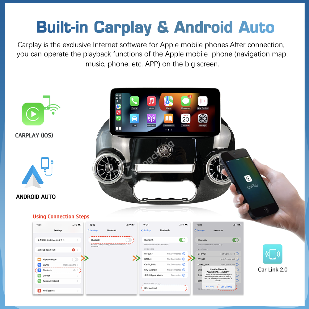 For Mercedes Benz Vito 116 W447 2014-2021 12.3 inches Multimedia Smart Android Car Player GPS Navigation - Image 5