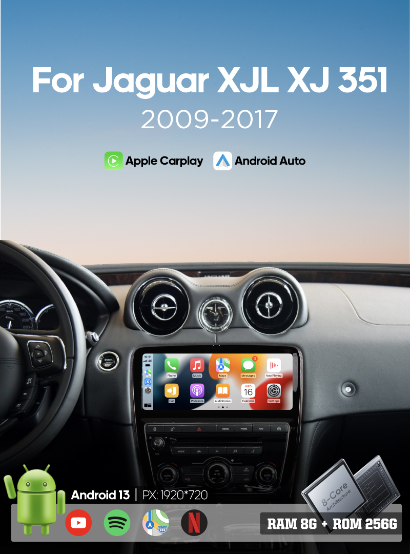 For Jaguar XJL XJ 351 2009-2017 10.25 inches Multimedia Smart Android Car Player GPS Navigation