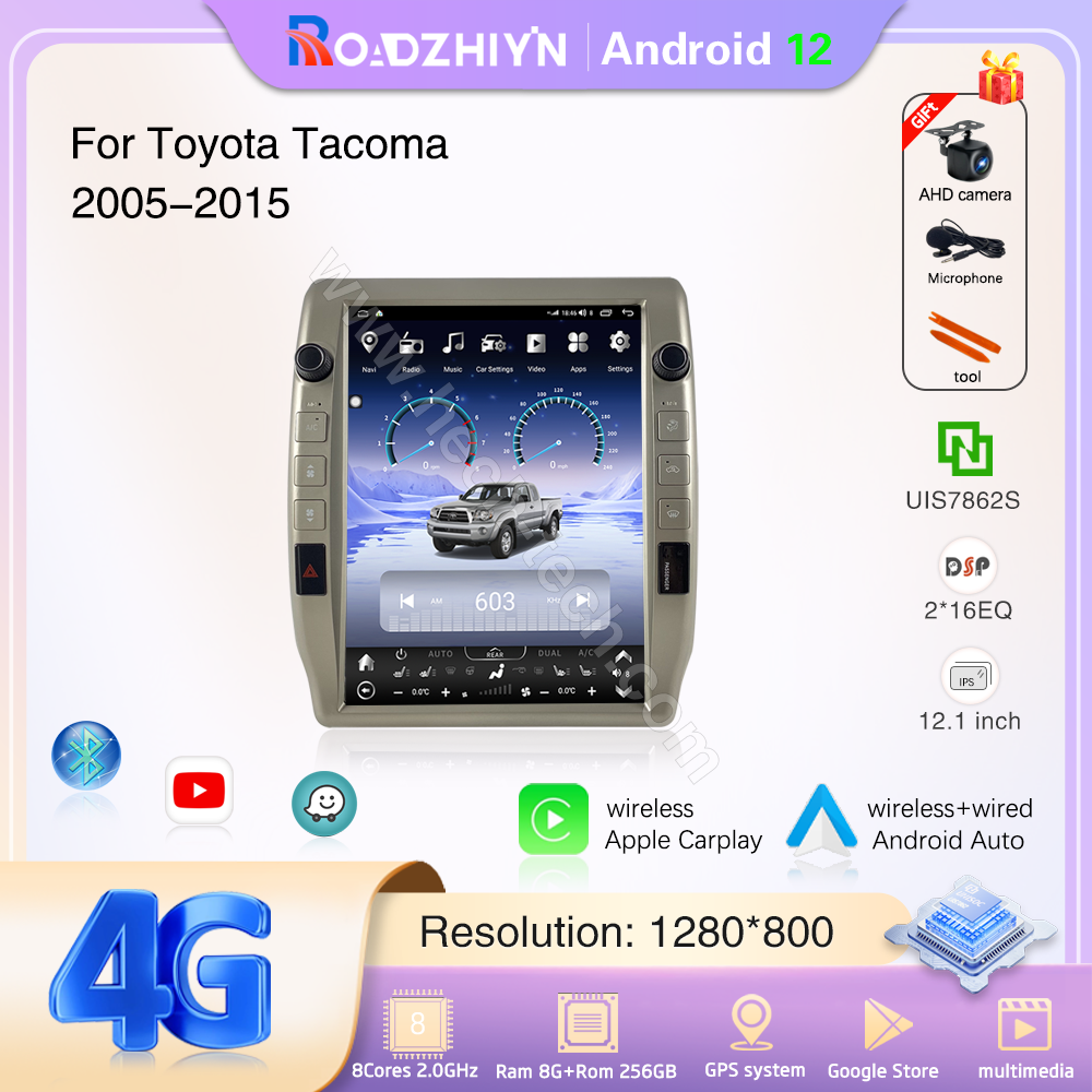 12.1inch Car Multimedia Video Player For Toyota Tacoma 2005-2015 GPS Navigation Android12 Radio 8+128G Carplay 4G 360 camera - Image 2