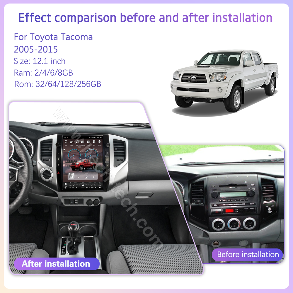 12.1inch Car Multimedia Video Player For Toyota Tacoma 2005-2015 GPS Navigation Android12 Radio 8+128G Carplay 4G 360 camera - Image 3