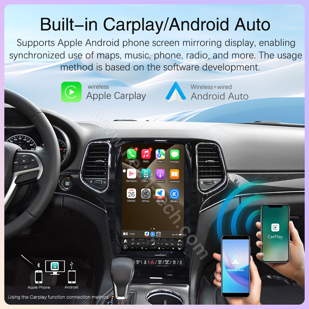 13.6inch Car Multimedia Video Player For Jeep Grand Cherokee WK2 2014-2020 GPS Navigation Android12 Radio 8+128G Carplay 4G 360 camera - Image 4