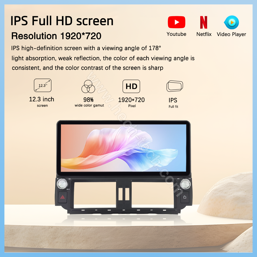 12.3inch Car Multimedia Video Player For Toyota Land Cruiser Prado 150 2009-2013 GPS Navigation Android12 Radio 8+256G Carplay 4G 360Camera - Image 5