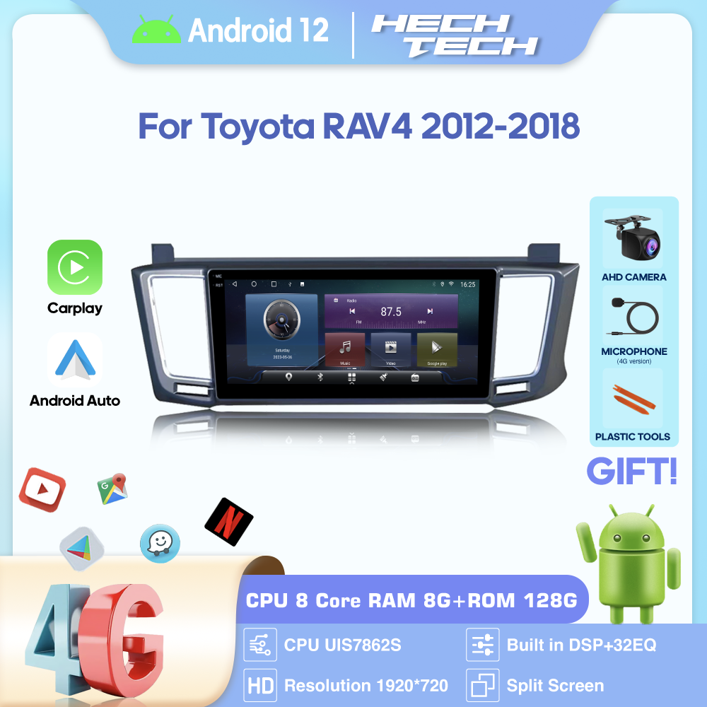 For Toyota RAV4 2012-2018 10.25 inches Car Radio Multimedia Video Player GPS Navigation Android12 Auto 8Core Carplay 4G 360camera - Image 2