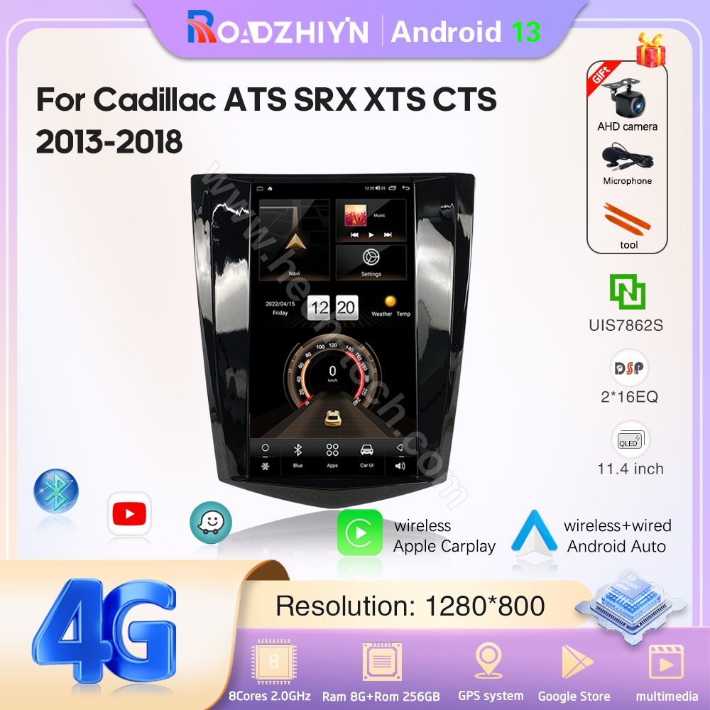 11.4" Car Multimedia Video Player For Cadillac ATS SRX XTS CTS 2013-2018 GPS Navigation Android13 1920*1080P Carplay 4G WIFI - Image 2