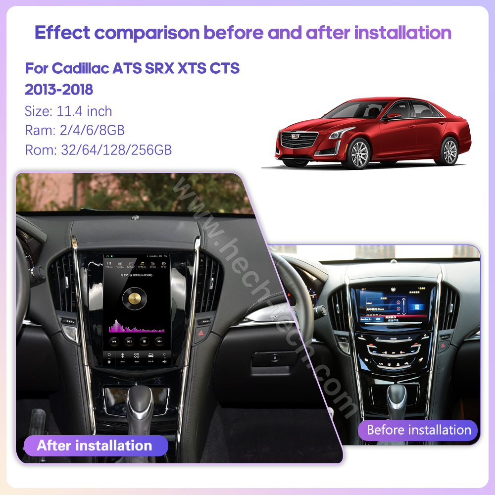 11.4" Car Multimedia Video Player For Cadillac ATS SRX XTS CTS 2013-2018 GPS Navigation Android13 1920*1080P Carplay 4G WIFI - Image 3