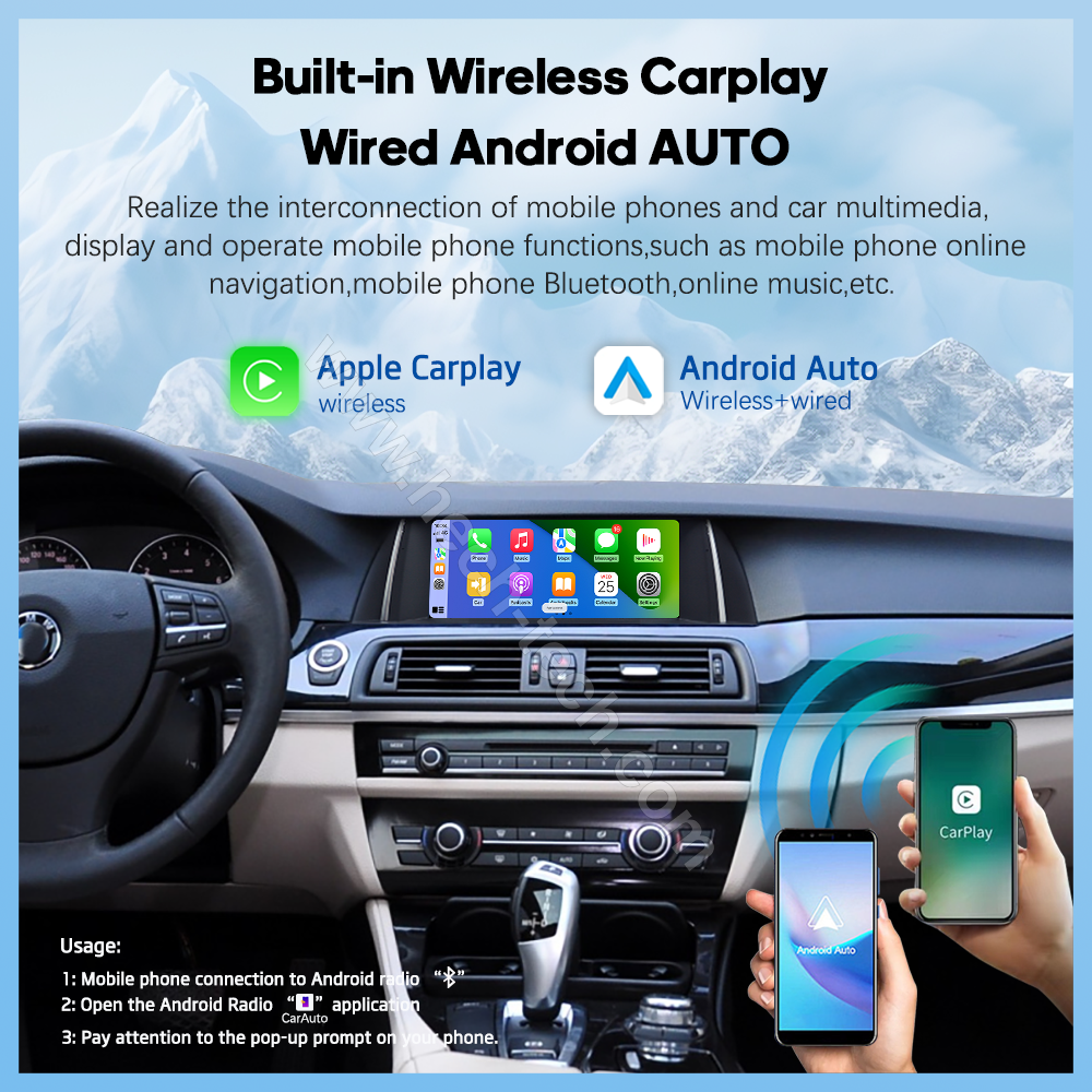 10.25 inch Car multimedia video player For BMW 5 Series F10 F11 2011-2017 GPS navigation CCC CIC Android13 Carplay Auto4G WiFi 360camera - Image 5