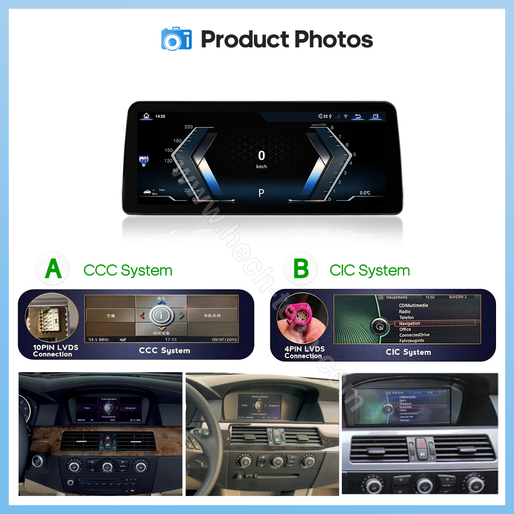 12.3inch Car multimedia video player For BMW 5 Series E60 E61 2005-2010 GPS navigation CCC CIC Android13 Carplay 4G WiFi 360camera - Image 4