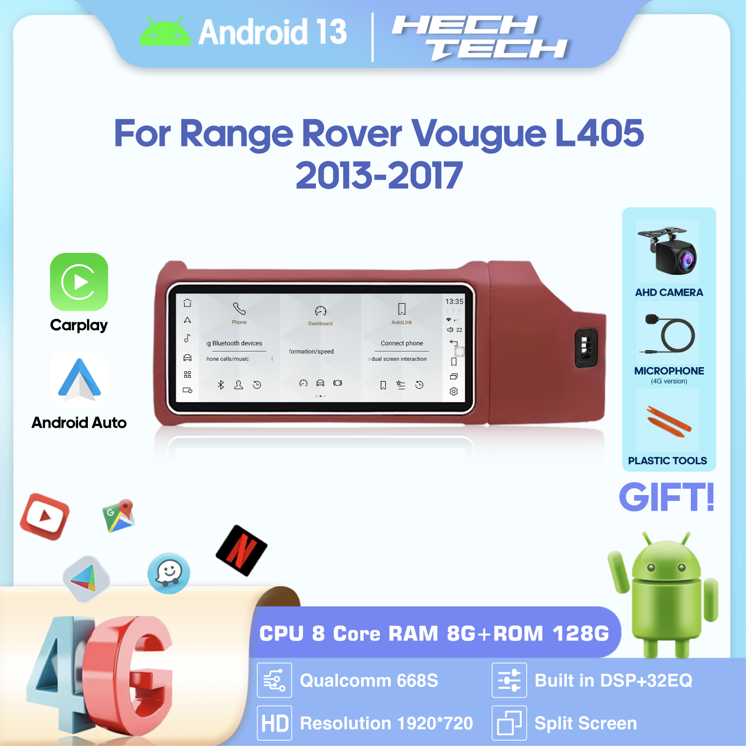 12.3 inch Car Multimedia Player For Land Rover Vogue L405 2013-2017 GPS Navigation Radio Android13 8+128G CarPlay 4G Host 360Camera - Image 2