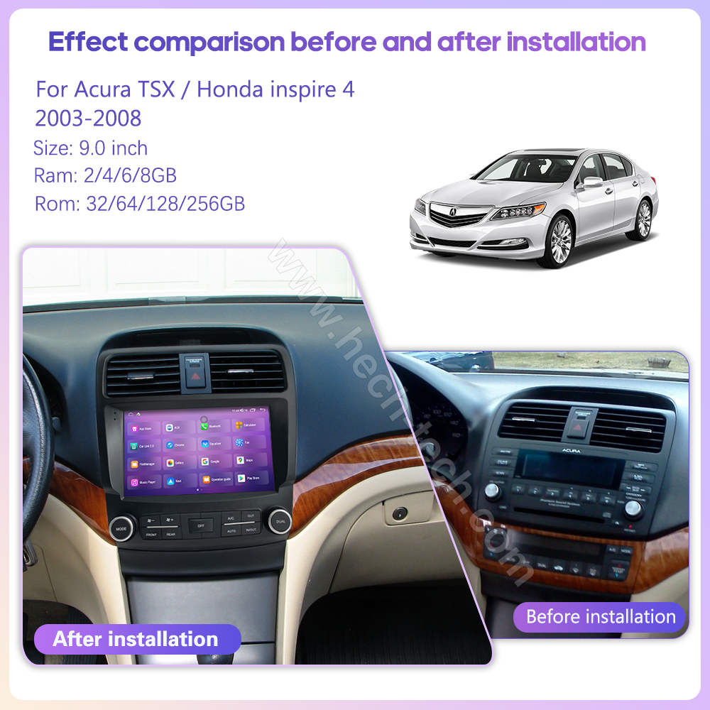 9.0inch Car Radio Multimedia Video Player For Acura TSX Honda inspire 4 2003-2008 GPS Navigation Android13 Carplay 360Camera 4G wifi - Image 3