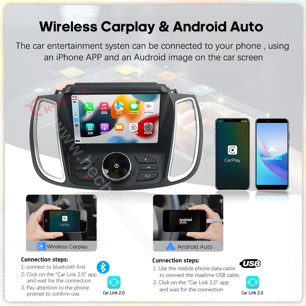 9.0 " For Ford Kuga 2 Escape 3 2013-2019 Car multimedia video player GPS navigation radio Android13 Carplay 4G wifi No 2 din dvd - Image 4