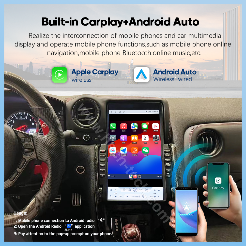 13.3 "Car Radio multimedia Video Player For Nissan GT-R GTR R35 2008-2015 GPS navigation Android13 Carplay 4G wifi 360Camera - Image 5